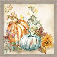 Framed 'Watercolor Harvest Pumpkin I' border=