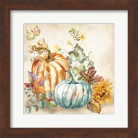 Framed Watercolor Harvest Pumpkin I