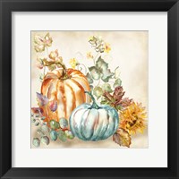 Framed Watercolor Harvest Pumpkin I