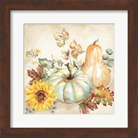 Framed Watercolor Harvest Pumpkin II