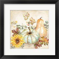 Framed Watercolor Harvest Pumpkin II