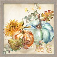 Framed 'Watercolor Harvest Pumpkin IV' border=