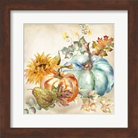 Framed Watercolor Harvest Pumpkin IV