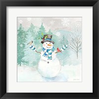 Framed Let it Snow Blue Snowman I