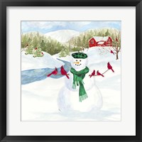 Framed 'Snowman Christmas II' border=