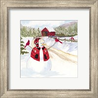 Framed 'Snowman Christmas III' border=