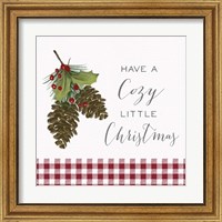 Framed 'Cozy Christmas Gingham I' border=