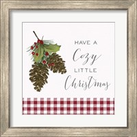 Framed 'Cozy Christmas Gingham I' border=