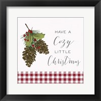 Cozy Christmas Gingham I Framed Print