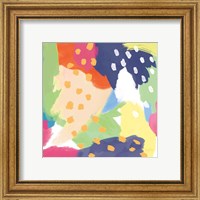 Framed 'Bright Life II Blue Green Crop' border=