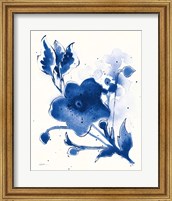 Framed 'Independent Blooms Blue II v2' border=