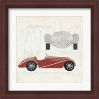 Framed 'Roadster I Red Car' border=