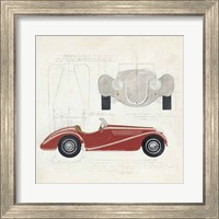 Framed 'Roadster I Red Car' border=