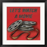 Framed 'Lets Watch a Movie Red' border=