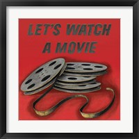 Framed 'Lets Watch a Movie Red' border=