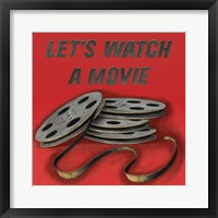 Lets Watch a Movie Red Framed Print