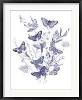 Framed Butterfly Bouquet I Blue