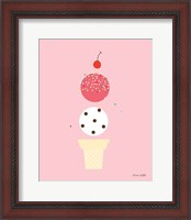 Framed 'Ice Cream and Cherry II' border=