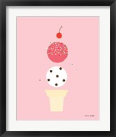 Framed 'Ice Cream and Cherry II' border=