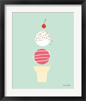 Framed 'Ice Cream and Cherry I' border=