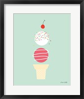 Framed 'Ice Cream and Cherry I' border=