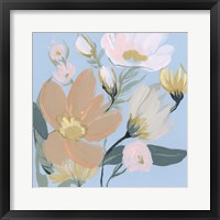 Bouquet on Blue II Framed Print