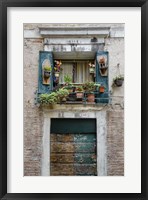 Framed Italian Window Flowers I