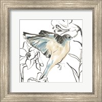 Framed 'Songbird Meadow I' border=