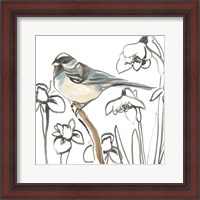 Framed 'Songbird Meadow II' border=