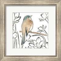 Framed 'Songbird Meadow III' border=