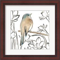 Framed 'Songbird Meadow III' border=