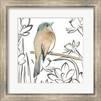 Framed 'Songbird Meadow III' border=