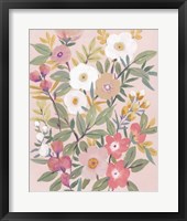 Framed 'Pretty Pink Floral II' border=