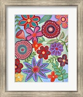 Framed 'Colorful Flores I' border=