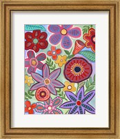 Framed 'Colorful Flores II' border=