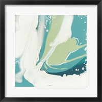 Flowing Teal II Framed Print