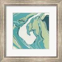 Framed 'Flowing Teal IV' border=