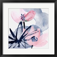 Framed 'Pink Water Lilies I' border=