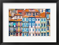 Framed Europe, Portugal, Porto Colorful Building Facades Next To Douro River