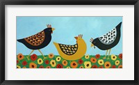 Framed Hens and Poppies