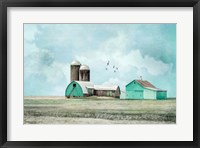 Framed Aqua Barns