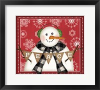 Framed Peace Snowman