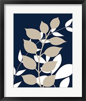 Navy Foliage I Framed Print
