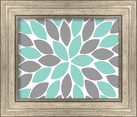 Framed 'Teal Foliage Floral II' border=