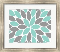 Framed 'Teal Foliage Floral II' border=