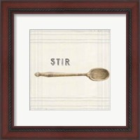 Framed 'Floursack Kitchen Sign III Neutral Sq' border=