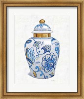 Framed 'Flora Chinoiserie II Textured' border=