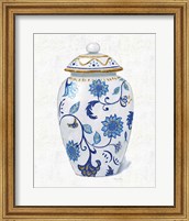 Framed 'Flora Chinoiserie I Textured' border=