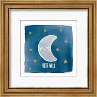 Framed 'Night Sky Rest Well' border=