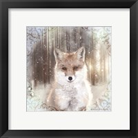 Framed 'Enchanted Winter Fox' border=